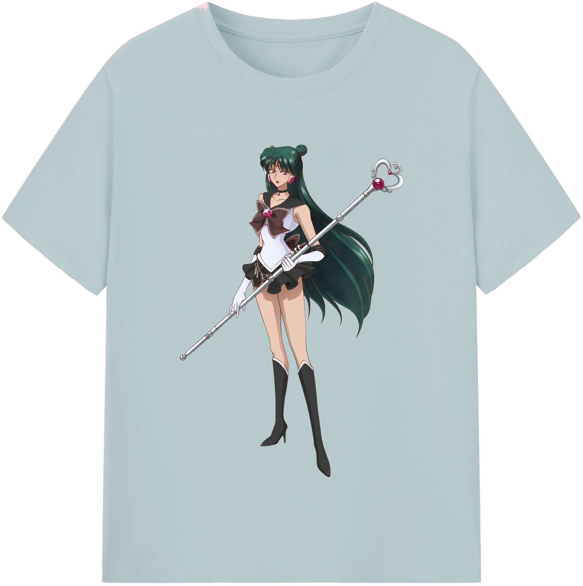 （画像用） 美少女戦士セーラームーン 冥王せつな Sailor Moon Meiou Setsuna 綿100％半袖Tシャツ（フロントプリント）